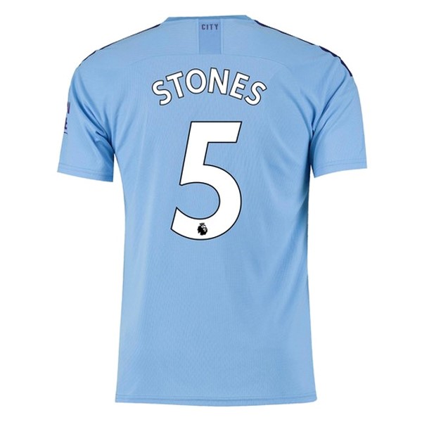 Camiseta Manchester City NO.5 Stones 1ª Kit 2019 2020 Azul